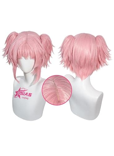 OSIAS Madoka Magica Wig Pink Short Synthetic Heat Resistant Hair - Image 1