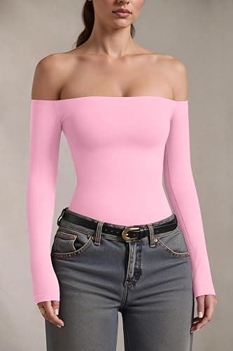 OQQ Bodysuits Womens Off-Shoulder Long Sleeve thumbnail 5