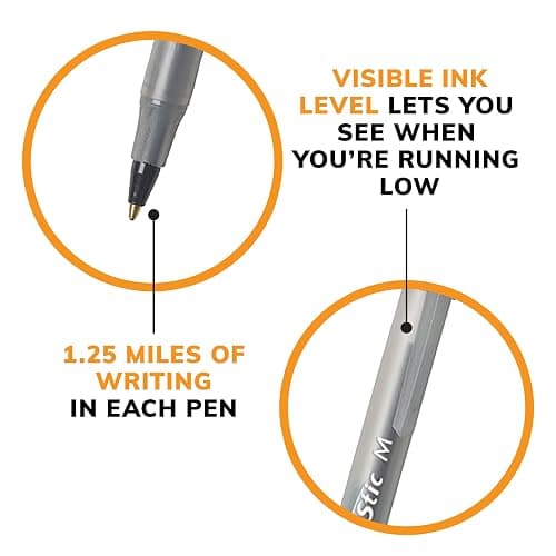 BIC Round Stic Xtra Life Assorted Ink Ballpoint Pens, Medium Point (1.0mm), 60-Count Pack of Bulk Pens, Flexible Round Barrel for Comfortable Writing, No. 1 Selling Ballpoint Pens thumbnail 7