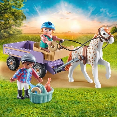 PLAYMOBIL Horses of Waterfall 71496 Ponykutsche, Zauberhafter Ausflug mit dem Pony, aufregende Abenteuer auf der Waterfall Ranch, detailreiches Spielzeug für Kinder ab 4 Jahren thumbnail 2
