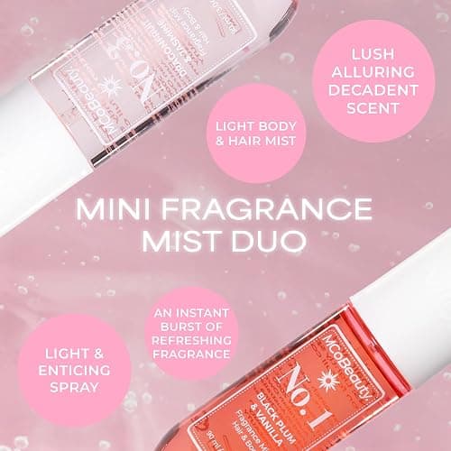 MCoBeauty - Mini Fragrance Mist Duo, No. 1 & No. 3, Limited Edition Travel-Size Body & Hair Perfume Sprays with Fruity, Floral & Tropical Notes, Holiday Collection, Cruelty Free Fragrance Gift Set thumbnail 5
