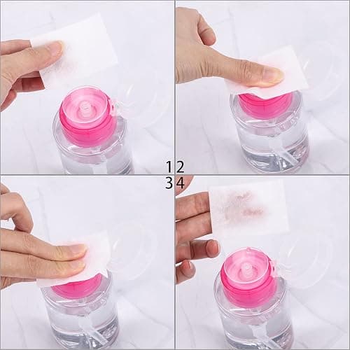 Pack of 3 Nail Polish Remover Pump Empty Dispenser Bottle for Alcohol, Nail Polish and Makeup Remover, 150ml(5.10z), Hotpink Top Cap thumbnail 4