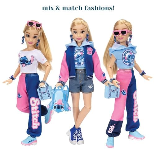 Disney ILY 4ever Fashion Dolls Stitch Inspired with Varsity Jacket 11.5" Tall with 13 Points of Articulation, Two Complete Mix-and-Match Outfits and a Shiny Mickey Ring for You to Wear! thumbnail 2