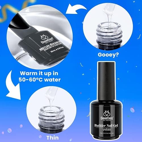 Beetles Builder Gel Set,6 Colors 7 in 1 Jelly Clear Pink Nude Builder for Nail Apex Thickening Extension Strengthen Weak Nails for Beginners DIY Salon at Home,UV & LED Lamp Needed thumbnail 8