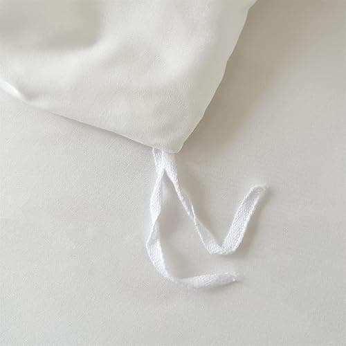 IHOUSTRIY Ruffle Duvet Cover Queen Size,100% Washed Microfiber 3pcs Bedding Duvet Cover Set, Shabby Chic Farmhouse Duvet Cover and Pillow Shams, Zipper Closure & Corner Ties, Easy Care, White - Queen thumbnail 5
