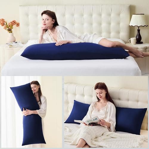 DOWNSTORIA Body Pillow Cover, Ultra Soft Microfiber Long Pillowcase, Envelope Closure Large Pillow Cases 20x54 inch (Navy Blue) thumbnail 5