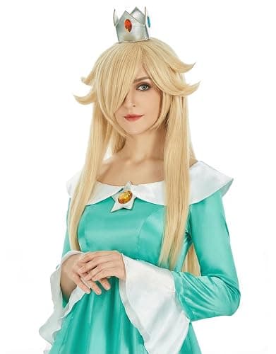 miccostumes Women's Long Golden Wig Princess Cosplay Synthetic Hair Halloween Party(Golden, onesize) - Image 1