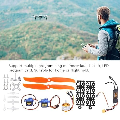 RC Airplane Motor, 2212 KV2200 Brushless Motor 40A XT60T SG90 Servo 6035 Propeller Accessory Kit for RC Aircraft RC Plane Quadcopter Fixed Wing Plane Helicopter Aircraft (Black) thumbnail 2