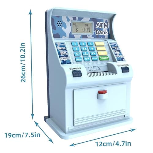 ATM Piggy Bank for Kids, Kids Bank for Real Money with Debit Card, Coin Recognition, Target Setting, Bill Feeder, Balance Calculator, Savings Machine Box, Gifts for Teen Boys Girls thumbnail 2