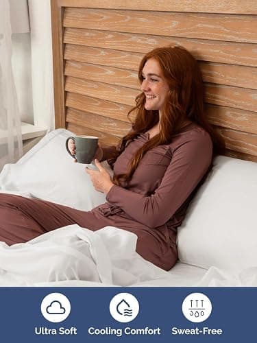 Extra Deep Pocket Twin XL Sheets - 3 Piece Breathable & Cooling Bed Sheets - Hotel Luxury Sheet Set - Soft, Wrinkle Free & Comfy - Easily Fits Extra Deep Mattresses - Deep Pocket Antique White Sheets thumbnail 5