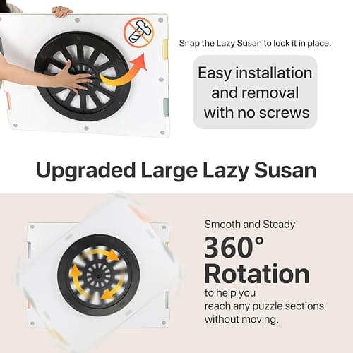 Playboda 1000 Pieces Rotating Plastic Puzzle Board with Drawers and Cover, 30"x22" Portable Spinning Jigsaw Puzzle Table for Adults, Upgraded Lazy Susan, Ideal Gift for Mum thumbnail 7