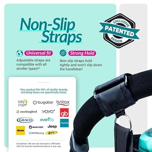 Swanoo Stroller Caddy Organizer With Cup Holder, Non Slip Straps Bag for Phone, Pet Stroller Accessories, Universal Fits Uppababby Vista v2 Wonderfold Wagon, Doona and More thumbnail 3