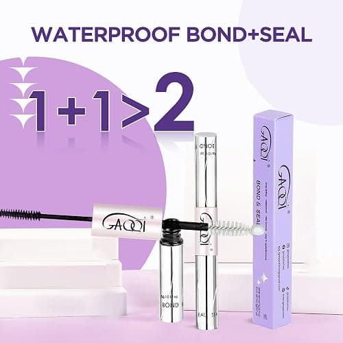 GAQQI Lash Cluster Glue, Lash Bond and Seal Waterproof, Bond & Seal Eyelash Glue for Clusters, Eyelash Adhesive Black Long-Lasting 72H, Latex-Free（5ml+5ml） thumbnail 7
