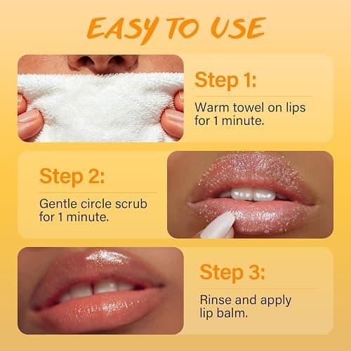 Turmeric Lip Scrub for Dark Lips Vitamin C Lip Scrubber Exfoliator Hydrating Moisturizing Exfoliating Lip Care for Dry Chapped Lips to Remove Dead Skin Smooth Dry Lines with Brush thumbnail 6