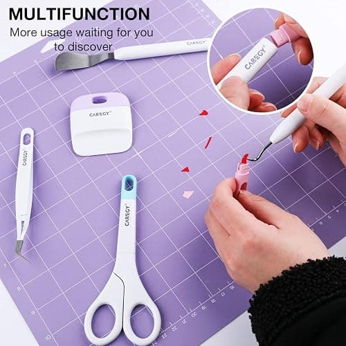 CAREGY Craft Vinyl Weeding Tools Set, Precision Craft Tools Kit, Weeding Kits for Cricut/Silhouette/Siser/Oracal 631/651/751 Vinyl thumbnail 7