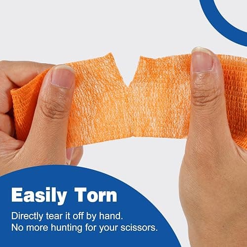 AZEN 20 Pack Self Adhesive Bandage Wrap, Elastic Cohesive Bandage Wrap, Color Athletic Tape, Vet Wrap, Ankle Tape thumbnail 6