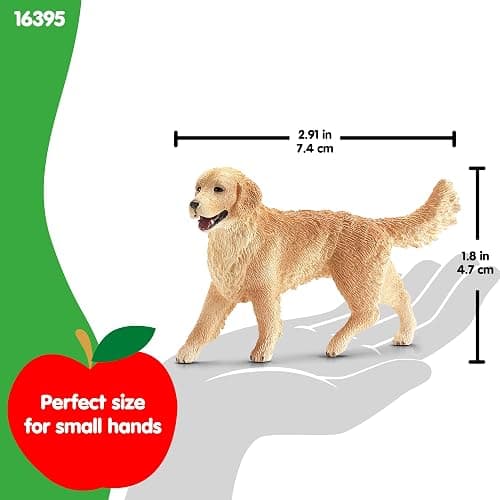 schleich Farm World - 3” Female Golden Retriever Figurine - Realistic Barnyard Dog Figure for Screen-Free Play - Farm Animal Educational Toy for Toddlers - Boys and Girls Ages 3+ | 16395 thumbnail 3