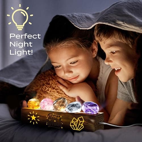 Gamerside Gemstone Dig Kit & Display Crystal Night Light for Kids, Dig Up 6 Genuine Rocks and Minerals, Gem Digging Kit for Kids Age 6-12, Educational Science Kit Birthday Gifts for Boys and Girls thumbnail 6