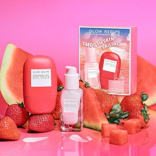 Glow Recipe Smooth Skin Sailing Skincare Set - Watermelon Glow Pink Juice Facial Moisturizer + Silicone-Free BHA Strawberry Pore Minimizer Blurring Drops (2 Count) thumbnail 2