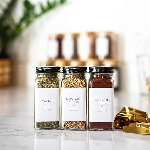 Minimalist Spice Labels for Glass Jars - 142 Spice Jar Labels Preprinted Waterproof, White Rectangle Herb Stickers, Seasoning Herb Containers Kitchen Pantry Organization thumbnail 7