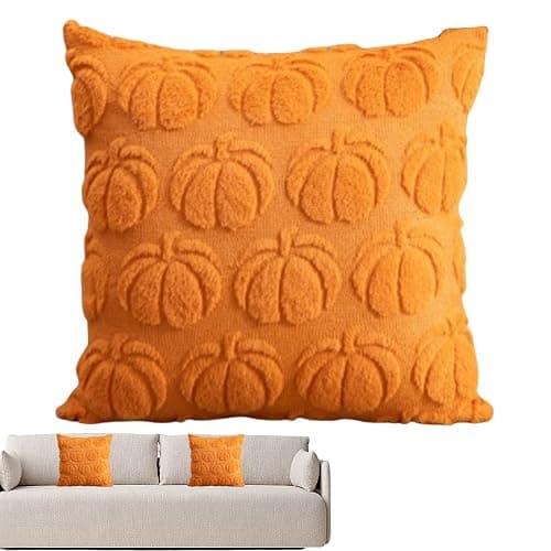 Ceprznvey Pumpkin Pillow Covers, Fall Pillowcases Set, Soft Velvet Autumn Cushion Case, Decorative Throw Covers for Sofa Couch, Seasonal Home Decor Accent for Bedroom Living Room Use thumbnail 9