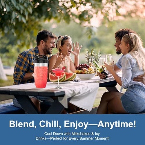 Colarlemo 12-Piece Smoothie Blender Maker 25,000 RPM Personal Blender for Ice Crushing Smoothies & Frozen Drinks Nuts with 23oz, 32oz, 37oz Portable Cups Two 6-Leaf Stainless Steel Blades, Silver thumbnail 9