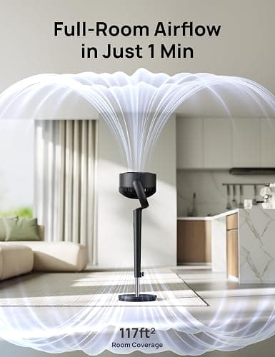 Dreo Fan for Bedroom, 120° Oscillating Standing Fan, Quiet Floor Fan with DC Motor, Pedestal Fan for Room, 9 Speeds, 4 modes, 20dB, 120° Manual Vertical, 37-42" Adjustable Height, 9H Timer, Black thumbnail 8