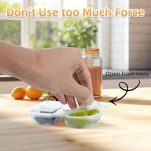 Hjdgklc 20 Pack Reusable Snack Containers with Lids, 2-Compartment Snack Containers with Lid, Perfect for Mini Sauce Boxes & Lunchable Snack Container for Kids Adults When Traveling or Going Out. (20) thumbnail 2