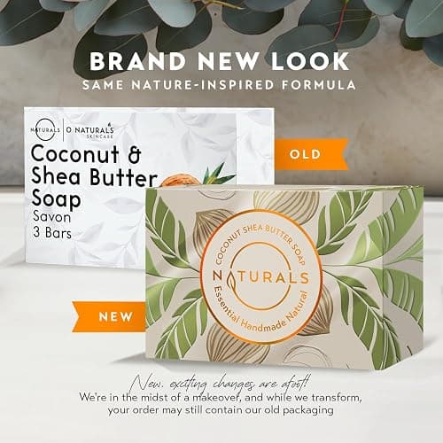 O NATURALS 3-Pack Organic Soap Bar 4oz each-100% Vegan Cold Process Body Wash Scented Premium Handmade Soap - Natural Soaps for Men Women, Face, Body - Coconut and Shea Butter - Mothers Day Gifts thumbnail 3