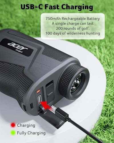 Acer Gadget Golf Rangefinder with Slope - 800/1200Yards Range Finder for Hunting, 6X Magnification with Flag Pole Locking Vibration, Rechargeable Battery with Magnet Stripe, Golf Accessories for Men thumbnail 6