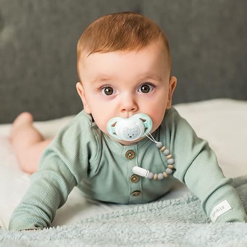 Pacifier Clips, 2PCS Silicone Soother Clips, BPA Free Pacifier Clip Pacifier Holder for Newborn Baby Boy Girl Gifts (C-Grey) thumbnail 5