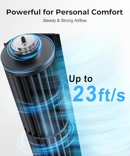 Abolee Tower Fan for Bedroom, 23ft/s Desk Fan with Remote, 70° Oscillating Desk Fan, 4 Speeds, 4 Modes,12Timer, 13'' Bladeless Portable Fan for Bedroom Office Home Black - Black - 13”-Remote thumbnail 3