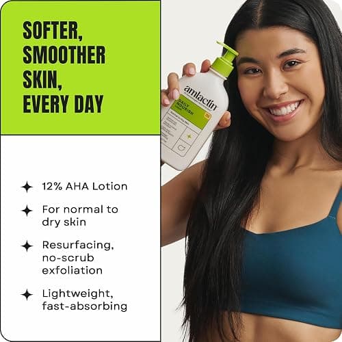 AmLactin Daily Nourish Therapeutic Body Lotion for Dry Skin - No-Scrub Exfoliator and Moisturizer 12% Lactic Acid Lotion, 14.1 oz (Packaging May Vary) thumbnail 3