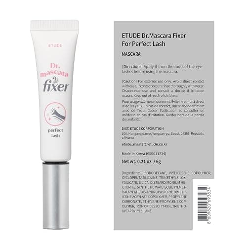 ETUDE Dr. Mascara Fixer for perfect lash, Mascara primer, Curl Hold | Clear mascara primer adds volume, holds curls all day, prevent smudging, 0.203 fl oz, Transparent thumbnail 8
