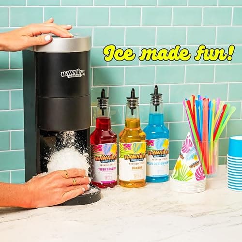 Hawaiian Shaved Ice S777 Snow Cone and Shaved Ice Machine with Blade Adjustment Knob and 5 Reusable Plastic Ice Mold Cups. Great for Granitas, Seltzers, Italian Soda and More 120V, Matte Black thumbnail 3
