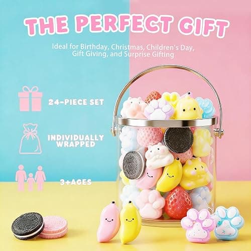 OORAMOO Squishy Pack, Fidget Toys Kit, Include taba Squishies Party Favors for Kids 4-8 8-12 Treasure Box Toys for Classroom Birthday Xmas Gifts for Girls Boys Goodie Bag Stocking Stuffers for Teens thumbnail 7
