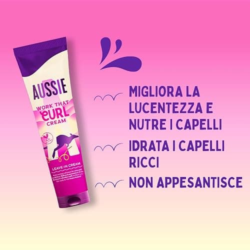 Aussie Work That Curl Crema Ricci 160ml, Crema Senza Risciacquo per Definire e Idratare Capelli Mossi e Ricci, Infusa con Olio di Cocco, Vegana e Cruelty-Free thumbnail 2