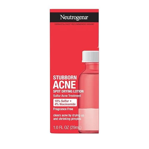 Neutrogena Stubborn Acne Spot Drying Lotion, Fragrance-Free Sulfur Acne Treatment Clears Acne By Drying Up & Shrinking Pimples, Paraben- & Oil-Free, 10% Sulfur & 4% Niacinamide, 1.0 fl. oz thumbnail 8