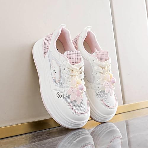 Women's Cute Cartoon Thick Sole Casual Shoes - Breathable mesh Upper, 1.77 inches Elevated Sole, Cute Decorative Embellishments thumbnail 3
