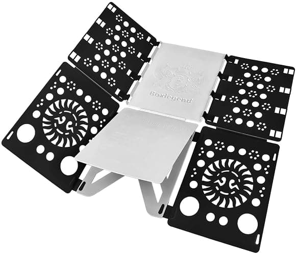 BoxLegend Version 3 Shirt Folding Board T Shirt Clothes Folder Durable Plastic Laundry Folders Folding Boards Helper Tool for Adults and Children (Black&White) - Image 1