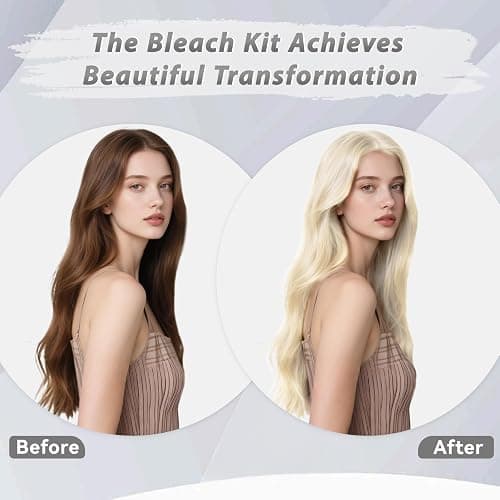 Gentle Cream Hair Bleach Kit, Ammonia-Free Bleach for Hair with Developer, Lifts Up to 8 Levels, No-Drip Hair Lightening Kit for Home Use thumbnail 6