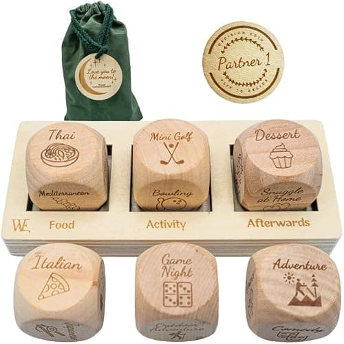 Deluxe Date Night Dice Game – 6 Dice, Decision Coin, Game Board & Carry Bag – Couples Gift for Newlyweds, Anniversary, Wedding, Bachelorette, Bridal Shower, Valentine's Day – Wife, Husband, Girlfriend - Image 1