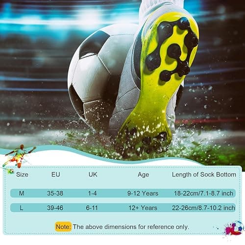 Apricitie 4 Paare Fußball Socken, 39-46 35-38 Fußballsocken Anti Rutsch Grip Sportsocken Rutschfeste Fussball Socken für Herren Damen Kinder thumbnail 3