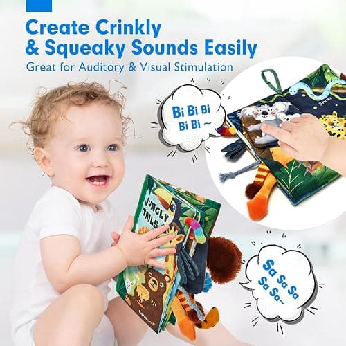 hahaland Baby Books 0-6 Months,Infant Tummy Time Toy Sensory Toys 6 to 12 Months Touch Feel Book Travel Toy Gifts for Boy Girl 0-3 Month Baby Shower Christmas Birthday Gifts Stocking Stuffers (Single) thumbnail 7