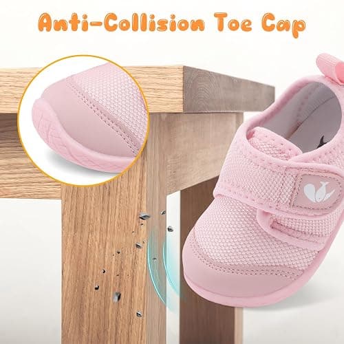 FEETCITY Baby First Walking Shoes Boys Girls Infant Sneakers Crib Shoes Breathable Lightweight Slip On Shoes thumbnail 3