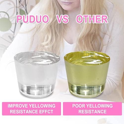 Epoxy Resin Crystal Clear Kit for Art, Jewelry, Crafts, Coating- 16 OZ Including 8OZ Resin and 8OZ Hardener | Bonus 4 pcs Measuring Cups, 3pcs Sticks, 1 Pair Rubber Gloves by Puduo thumbnail 3