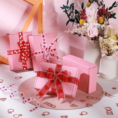 Spakon 50 Packs Shipping Boxes Cardboard Corrugated Mailer Packaging Boxes for Small Business Cute Small Box Cardboard Carton Box Mailers for Packaging Product(Pink,6 x 4 x 1.6 Inches) thumbnail 2