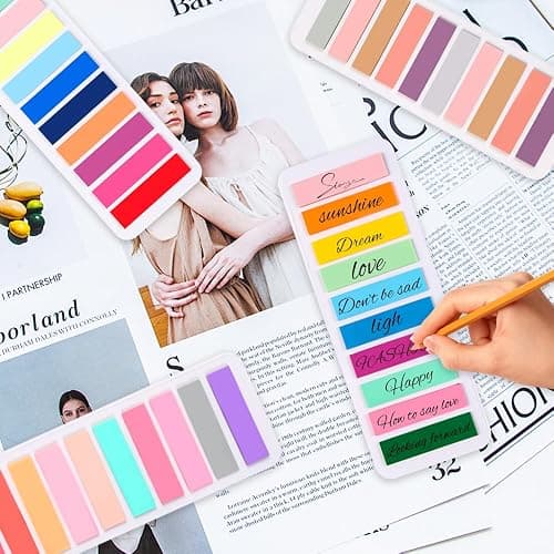 XIMISHOP 3200pcs Sticky Tabs, 16 Packs Index Tabs Colored Mini Repositionable Book Page Markers Annotation Labels File Flags Tabs for Reading Notes, Books, Notebook,Classify Files, Office Supplies thumbnail 2