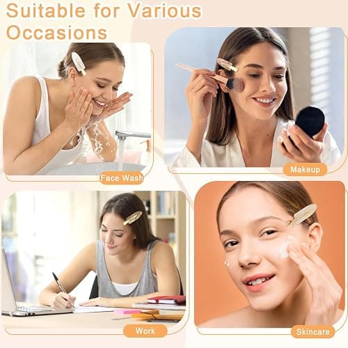 Atoden Creaseless Hair Clips No Crease No Bend Hair Clips for Styling Sectioning Makeup Salon Bangs Flat Hair Pins Alligator Duckbill Barrettes Hair Accessories for Women Girls 12Pcs White Gold thumbnail 3