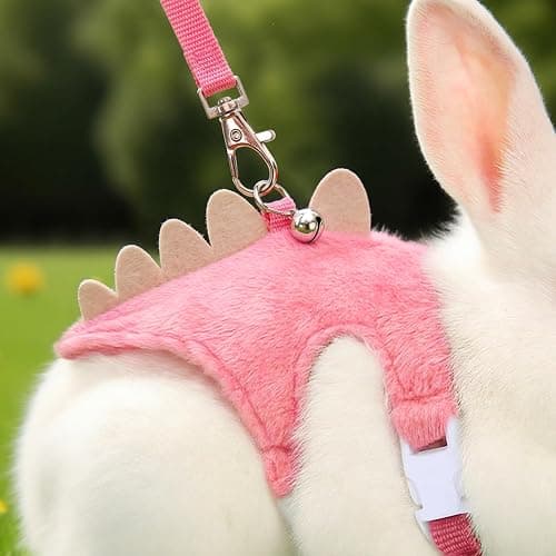 YBEATY Ferret Harness and Leash Set Small Animals Vest Harness with Safe Bell Dinosaur Shaped Leash Set for Baby Rabbit Guinea Pig Teacup Chihuahua Mouse and Other Small Pet (Pink) thumbnail 7